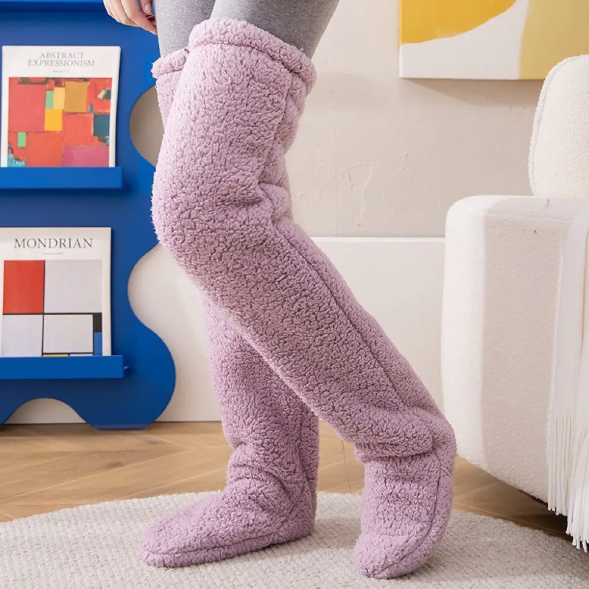 Over Knee High Fuzzy Winter Warm Socks WEM Support (www.WEM.support)