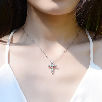Moissanite Cross Pendants For Women WEM Support (www.WEM.support)