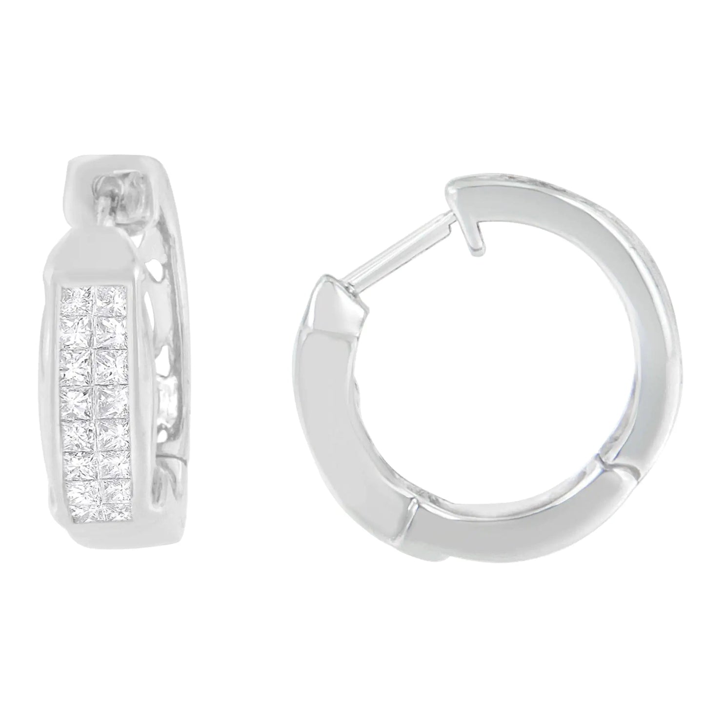 14K White Gold Princess Cut Diamond Earrings (0.57 cttw, H-I Color, SI1-SI2 Clarity) WEM Support (www.WEM.support)
