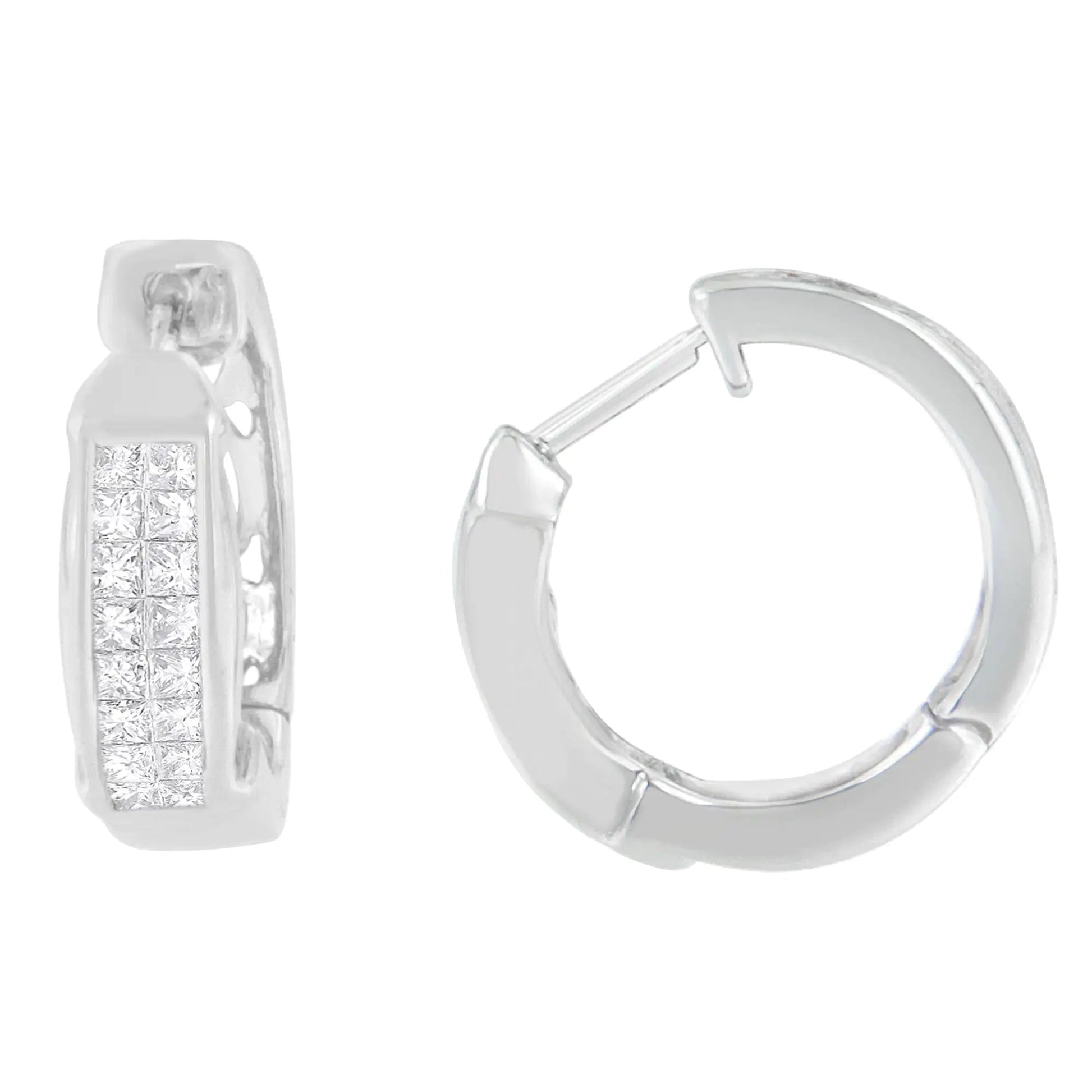 14K White Gold Princess Cut Diamond Earrings (0.57 cttw, H-I Color, SI1-SI2 Clarity) WEM Support (www.WEM.support)