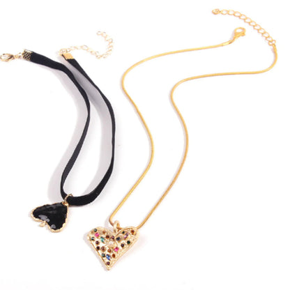Spade & Heart Necklace Set WEM Support (www.WEM.support)