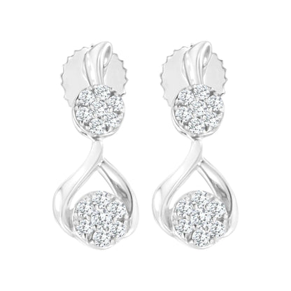 Boucles d'oreilles pendantes en argent sterling plaqué or blanc 10K avec diamants synthétiques de 1/2 carat cttw (Couleur F-G, Clarté VS2-SI1) WEM Support (www.WEM.support)