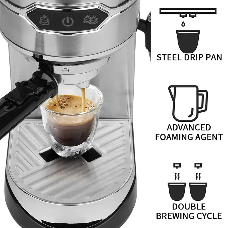 Home Office Small Concentrated Semi-Automatic Steam Wand Milk Frother WEM Support (www.WEM.support)