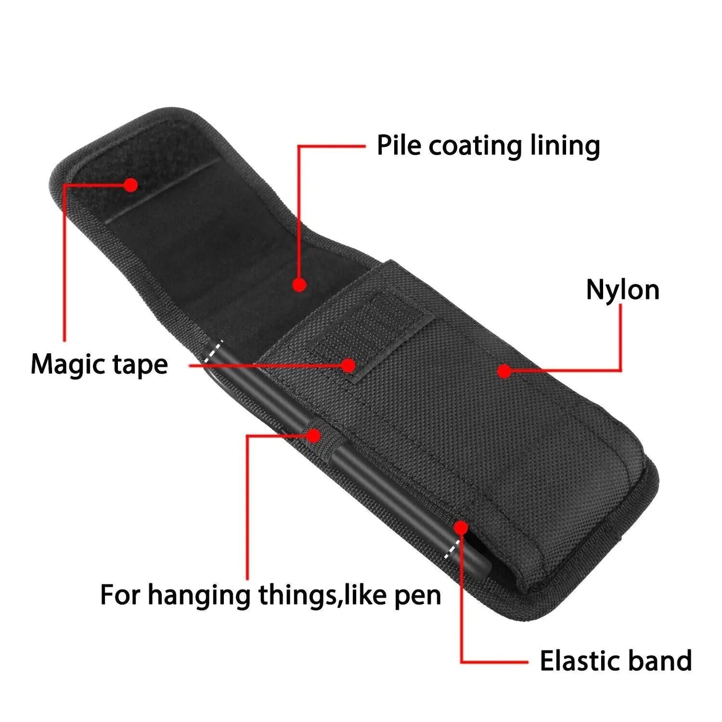 Vertical Cell Phone Holster Pouch Wallet Case With Belt Clip For iPhone Samsung WEM Support (www.WEM.support)
