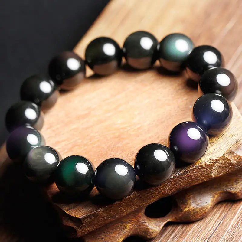 Rainbow Eye Obsidian PI Xiu Couples Bracelet - Catch Cards