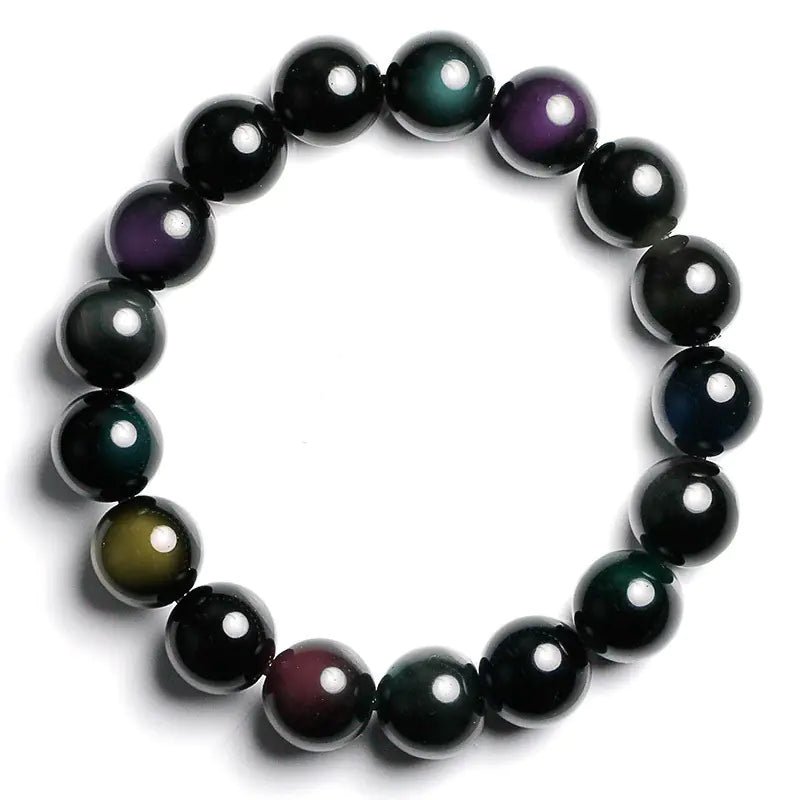 Rainbow Eye Obsidian PI Xiu Couples Bracelet - Catch Cards