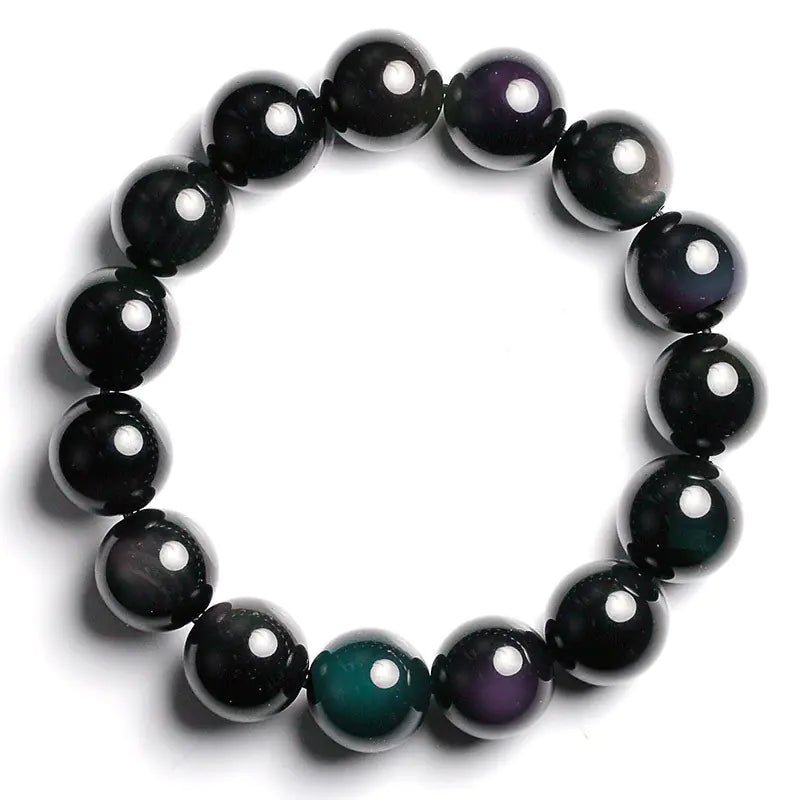 Rainbow Eye Obsidian PI Xiu Couples Bracelet - Catch Cards