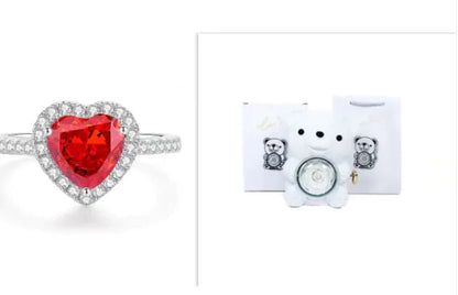 Eternal Rose Teddy Bear Jewelry Box & Necklace WEM Support (www.WEM.support)