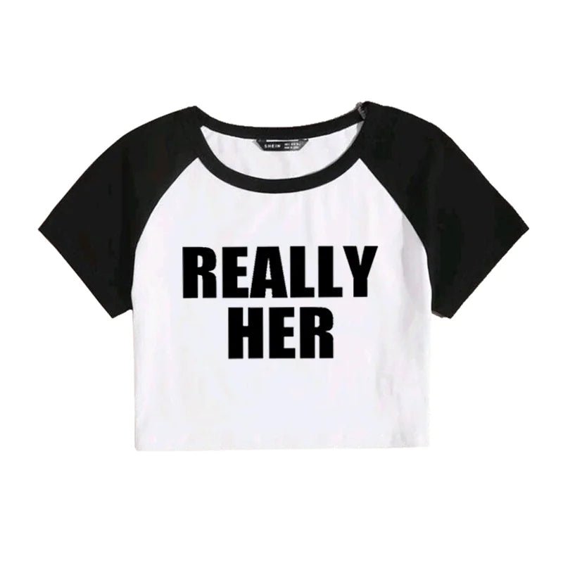 Really Her Cropped T-Shirt - Catch Cards