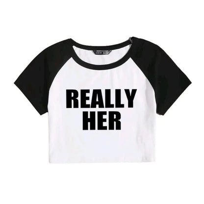 Really Her Cropped T-Shirt - Catch Cards