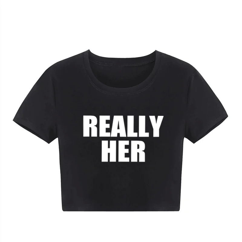Really Her Cropped T-Shirt - Catch Cards