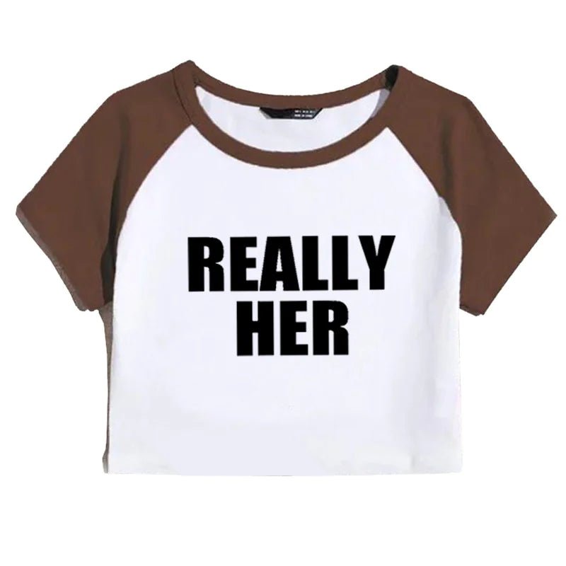 Really Her Cropped T-Shirt - Catch Cards