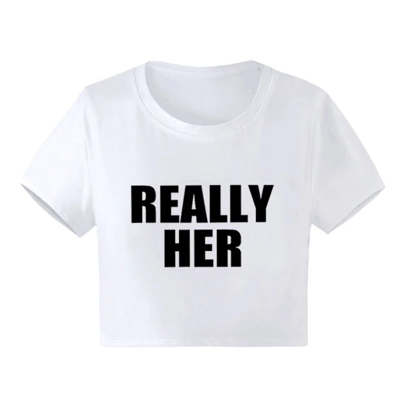 Really Her Cropped T-Shirt - Catch Cards