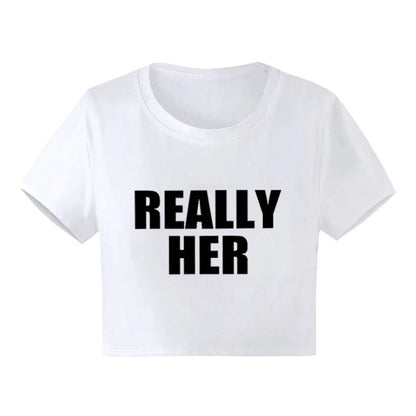 Really Her Cropped T-Shirt - Catch Cards