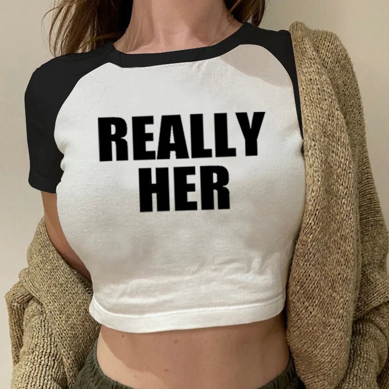 Really Her Cropped T-Shirt - Catch Cards