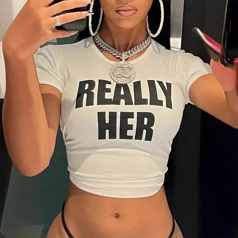 Really Her Cropped T-Shirt - Catch Cards