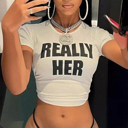 Really Her Cropped T-Shirt - Catch Cards