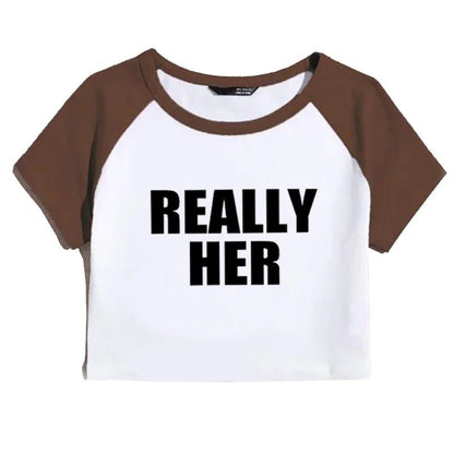 Really Her Cropped T-Shirt - Catch Cards