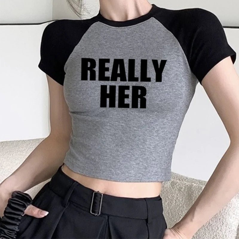 Really Her Cropped T-Shirt - Catch Cards