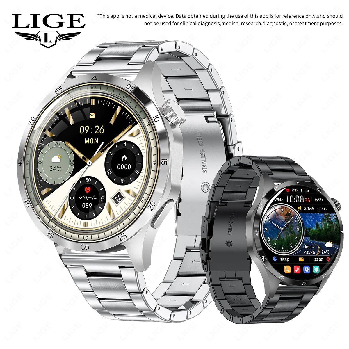 Relógio Inteligente Esportivo à Prova D'água com Chamada Bluetooth - Catch Cards