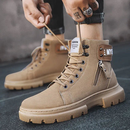 Retro British High - Top Martin Tooling Boots for Men - Catch Cards