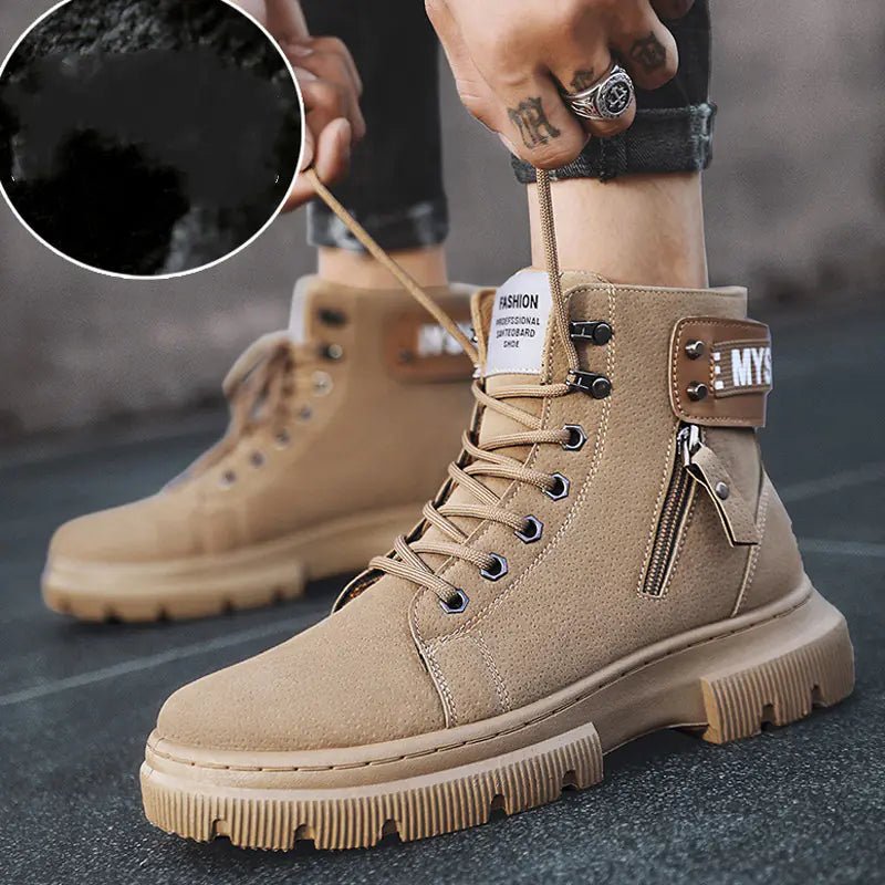 Retro British High - Top Martin Tooling Boots for Men - Catch Cards