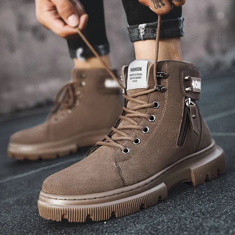 Retro British High - Top Martin Tooling Boots for Men - Catch Cards