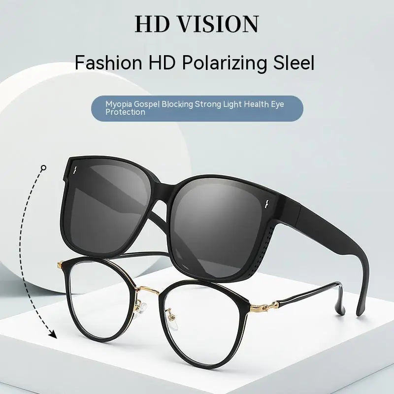 Summer Driving Sun Protection Polarized Light One Mirror Dual Use Anti Glare Trendy Sunglasses WEM Support (www.WEM.support)