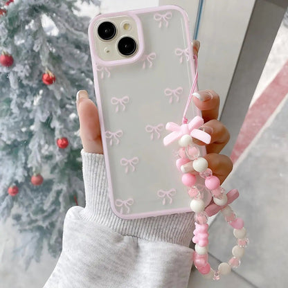 Ribbon Bowknot Case for iPhone 11,Pink Bows Phone Case Cute Bow Cases Clear Soft TPU Protective Cover for Women & Girls, (Pink,iPhone 11) - Catch Cards