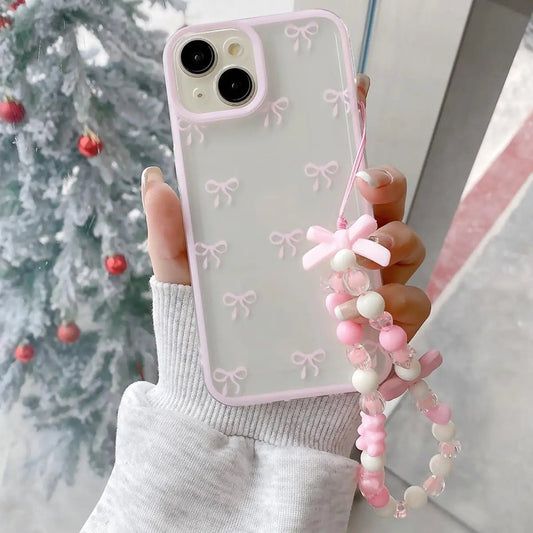 Ribbon Bowknot Case for iPhone 11,Pink Bows Phone Case Cute Bow Cases Clear Soft TPU Protective Cover for Women & Girls, (Pink,iPhone 11) - Catch Cards