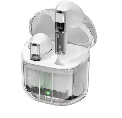 Transparent Space Capsule Bluetooth Earbuds WEM Support (www.WEM.support)