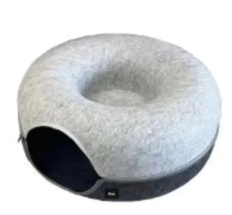 Round Woolen Cat Nest & Tunnel - Catch Cards