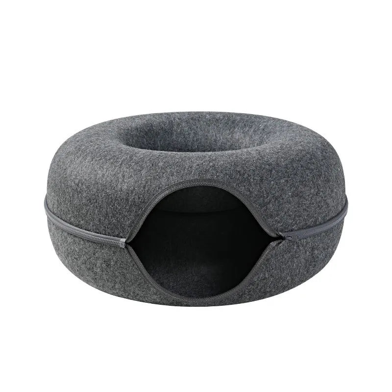 Round Woolen Cat Nest & Tunnel - Catch Cards