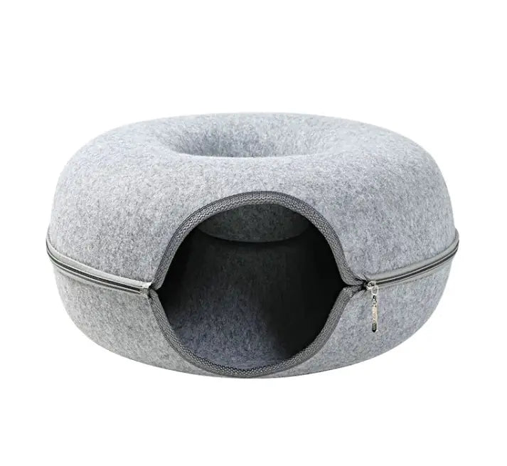 Round Woolen Cat Nest & Tunnel - Catch Cards