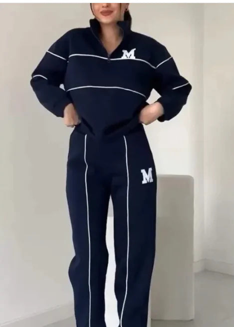 Womens 2 Piece Outfits Lounge Hoodless Pullover Sweatshirt Sweatsuit Sets Sweatshirt Baggy Fashion Sweatpants With Pockets WEM Support (www.WEM.support)