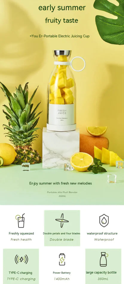 USB Magnetic Charging Mini Portable Travel Electric Juicer WEM Support (www.WEM.support)