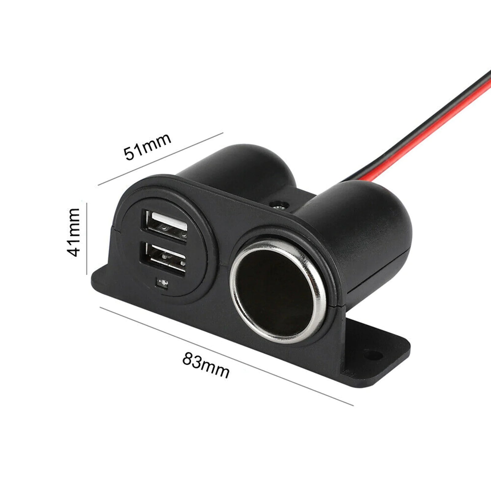 Car Cigarette Lighter Socket Splitter Dual USB Charger Power Adapter Outlet 12V WEM Support (www.WEM.support)