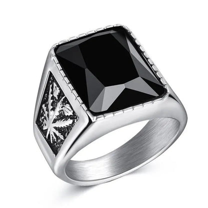 Punk Titanium Steel Valknut Signet Ring WEM Support (www.WEM.support)