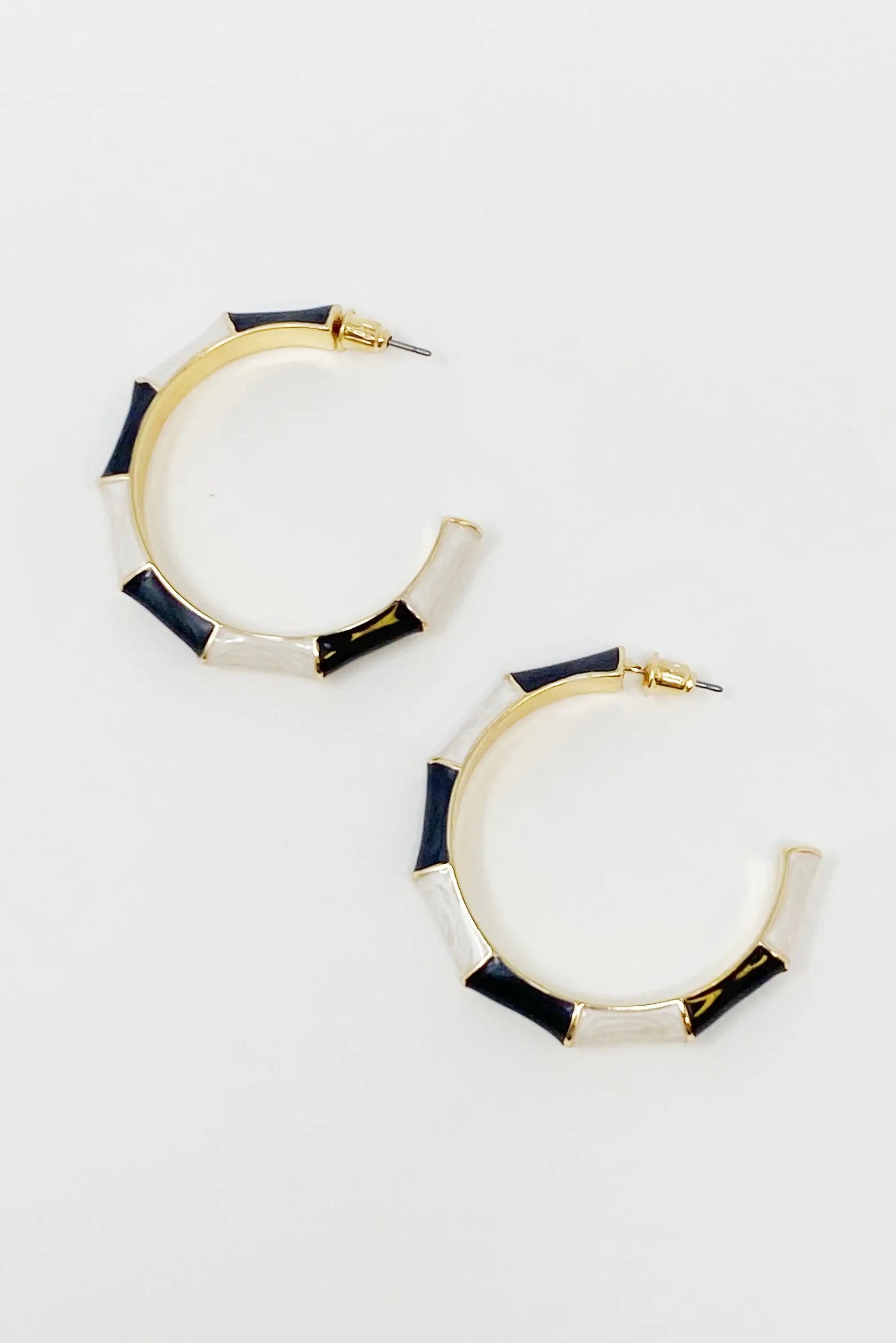 Color Block Bamboo Hoop Earrings WEM Support (www.WEM.support)