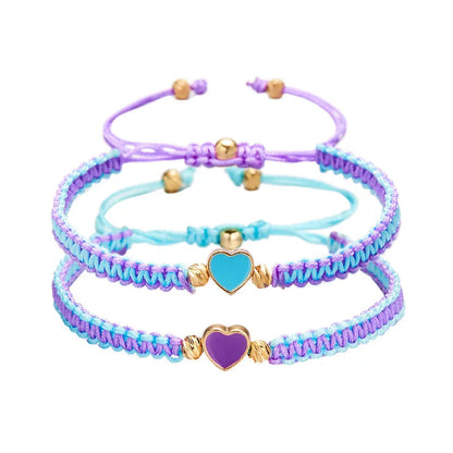 Heart-Shaped Woven Couple Bracelet WEM Support (www.WEM.support)