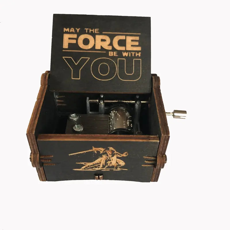 Caixa de Música de Madeira Movida a Manivela WEM Support (www.WEM.support)