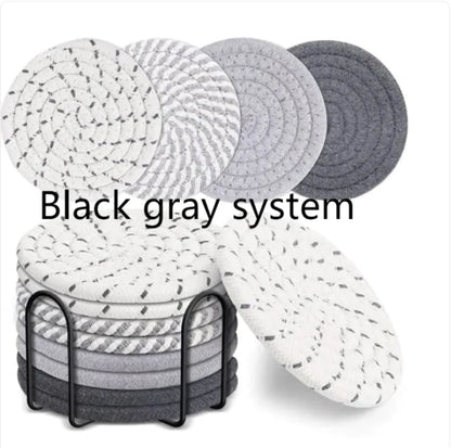 Hand-Woven Cotton Linen Heat-Resistant Table Mat & Coaster HejK.com