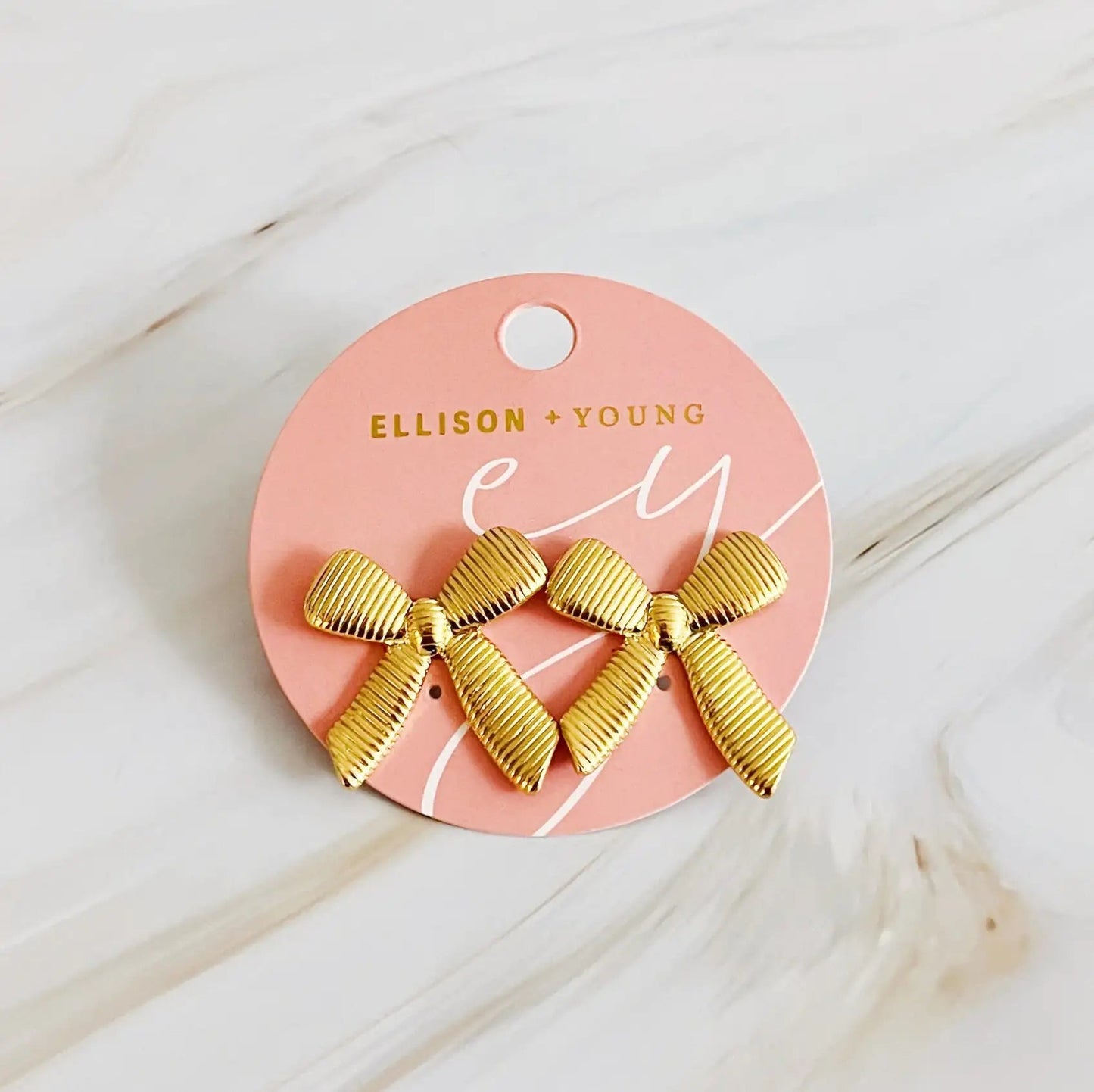 Cabled Bow Stud Earrings WEM Support (www.WEM.support)