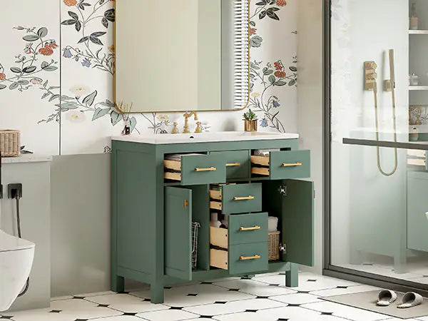 Solid Wood Bathroom Storage Cupboards WEM Support (www.WEM.support)