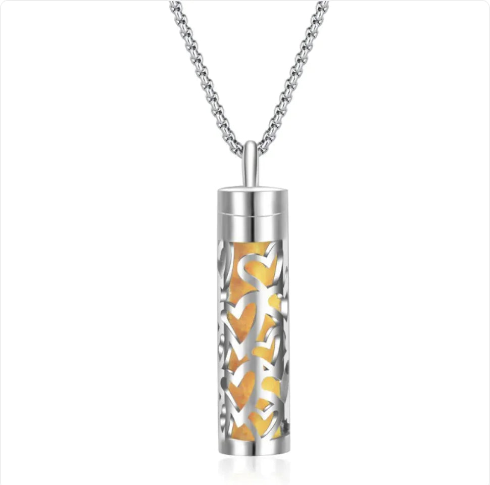 316L Stainless Steel Perfume Oil Diffuser Necklace WEM Support (www.WEM.support)