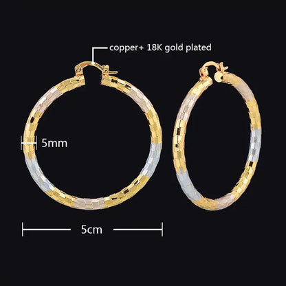 Simple Gold Women's Metal Alloy Earrings WEM Support (www.WEM.support)