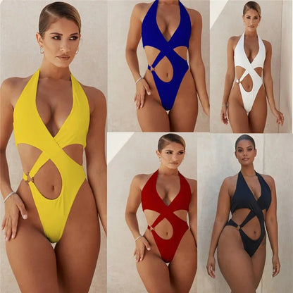 Sexy Slim One - Piece Swimsuit - Catch Cards