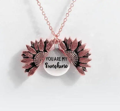 Sunflower Double-layer Lettering Necklace WEM Support (www.WEM.support)