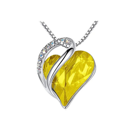 CrystalHeart Heart-Shaped Pendant Necklace WEM Support (www.WEM.support)