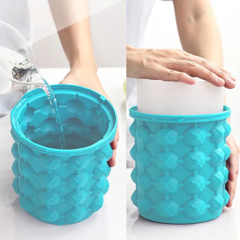 Silicone Ice Cube Molder Portable Bucket - Catch Cards